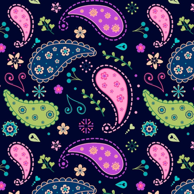 Creative colorful paisley pattern