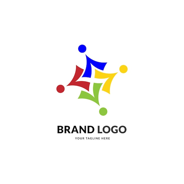 creative colorful social group logo