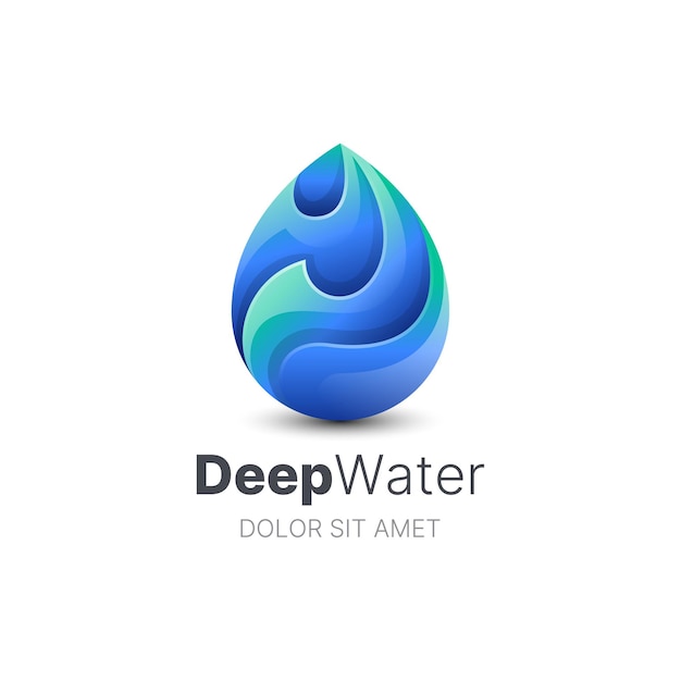 Creative colorful water drop logo template