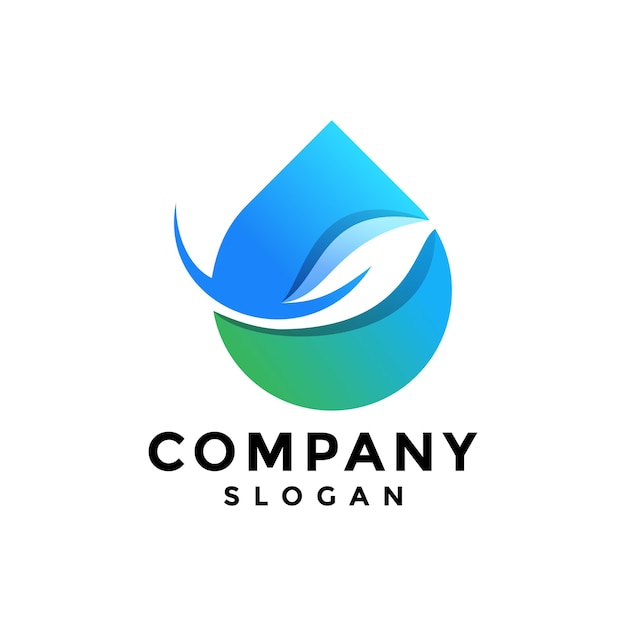 Creative colorful water drop logo template