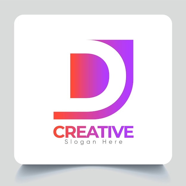 Шаблон дизайна логотипа Creative Combination Business Letter D, градиентный цвет с вектором Premium .