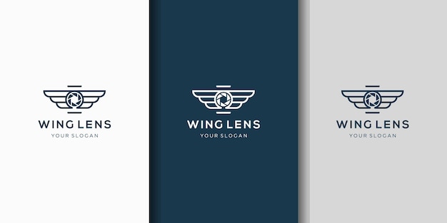 Creative combination of camera wing and lens logo