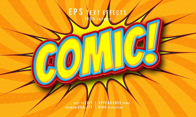 Creative Comic 3d bewerkbare teksteffecten laagstijl mockup-sjabloon