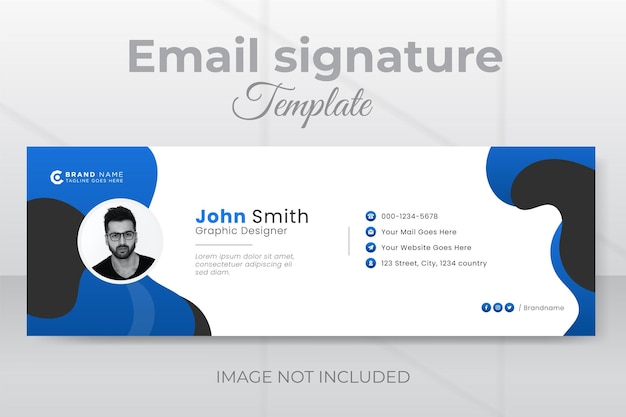 クリエイティブな商用の簡単な電子メール署名テンプレートの有機的な形状のデザイン