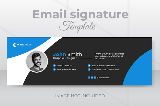 Creative commercial easy email signature template organic shape design