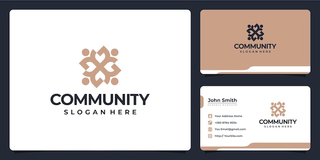 Creative community logo design for social group and business card