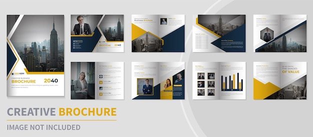 Vector creative company bifold brochure with business magazine template