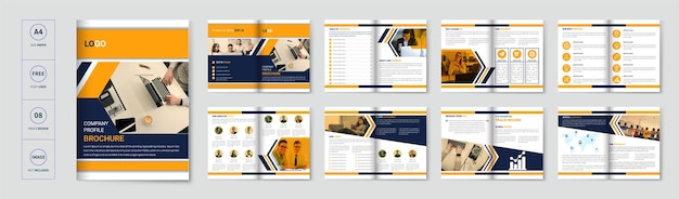 Creative company profile brochure template design 16 Pages