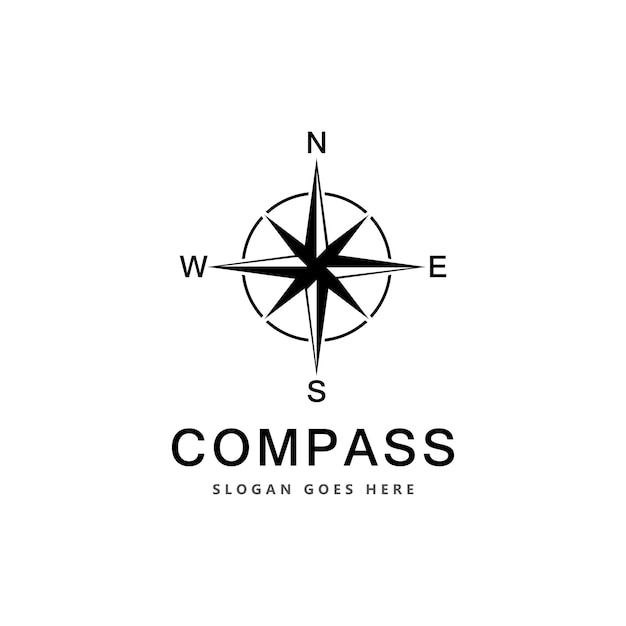 Creative compass concept logo design template