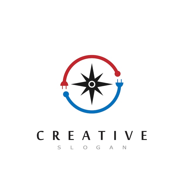 Шаблон оформления логотипа Creative Compass Concept