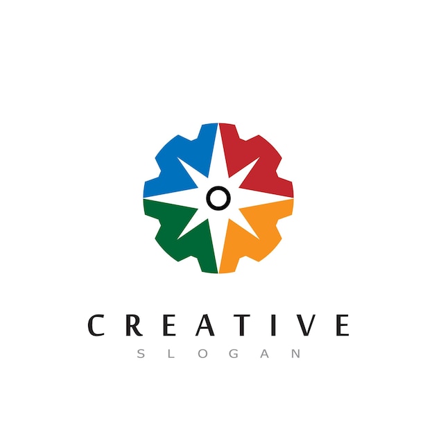 Шаблон оформления логотипа Creative Compass Concept