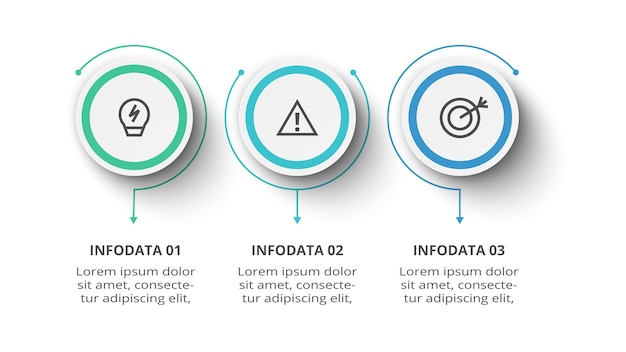 Креативная концепция инфографики с 3 шагами вариантов частей или процессов визуализация бизнес-данных