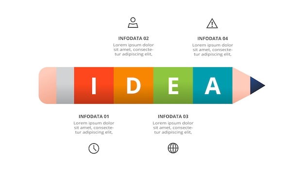 Креативная концепция инфографики с 4 шагами вариантов частей или процессов визуализация бизнес-данных