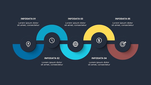 Vettore concept creativo per l'infografica visualizzazione dei dati aziendali