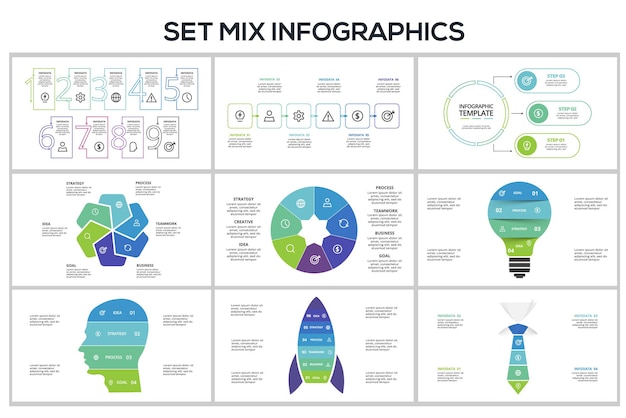 Concept creativo per l'infografica visualizzazione dei dati aziendali