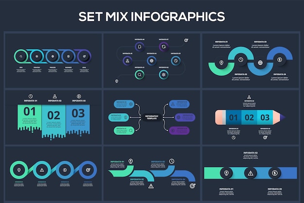 Concept creativo per l'infografica visualizzazione dei dati aziendali