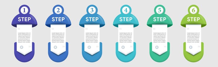 Vector creative concept infographic design template with numbers 6 steps business