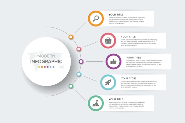 Creative concept for infographic element vector 5 options, steps, list, process, Abstract graph