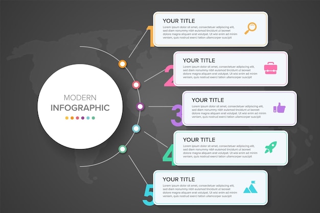 Creative concept for infographic element vector 5 options, steps, list, process