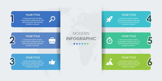 Creative concept for infographic element vector 6 options, steps, list, process. abstract elements