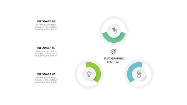 Creative concept for infographic with 3 steps options parts or processes Business data visualization