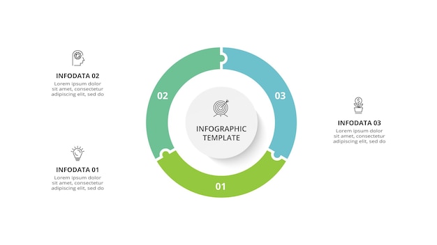 Creative concept for infographic with 3 steps options parts or processes Business data visualization