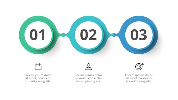 Vector creative concept for infographic with 3 steps options parts or processes business data visualization