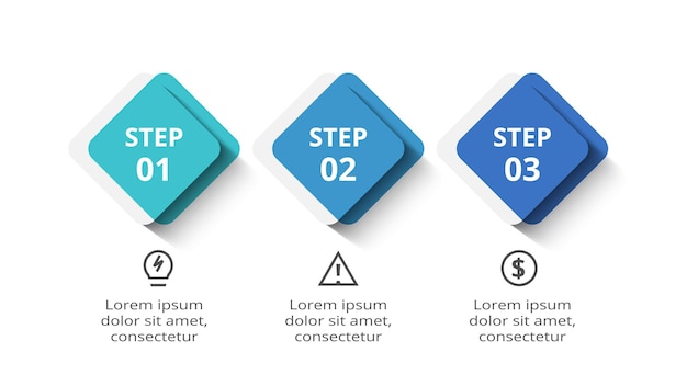 Creative concept for infographic with 3 steps options parts or processes