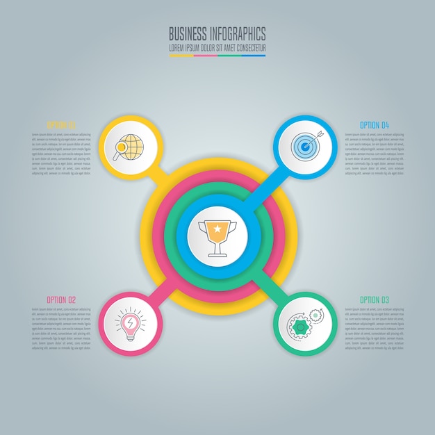 Creative concept for infographic with 4 options.