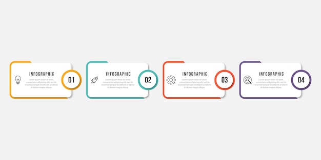 Creative concept for infographic with 4 steps, options, parts or processes. Business data visualization