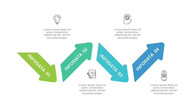 Vector creative concept for infographic with 4 steps options parts or processes business data visualization