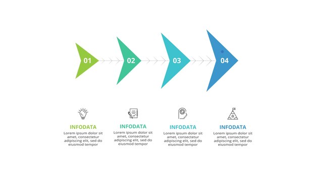 Creative concept for infographic with 4 steps options parts or processes Business data visualization