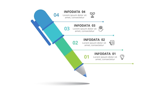 Vector creative concept for infographic with 4 steps options parts or processes business data visualization