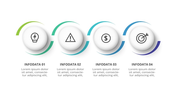 Creative concept for infographic with 4 steps options parts or processes Business data visualization