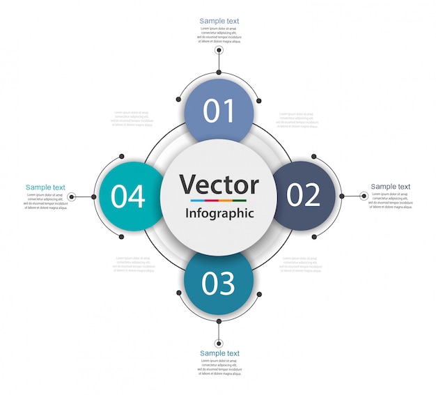 Creative concept for infographic with 4 steps, options, parts or processes