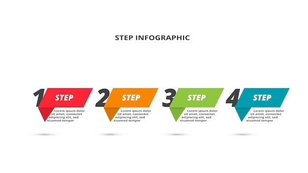 Creative concept for infographic with 4 steps options parts or processes