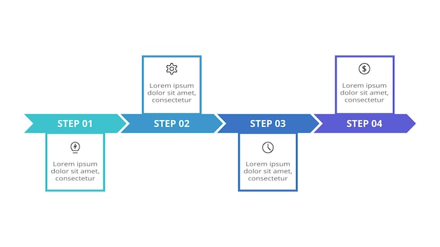 Creative concept for infographic with 4 steps options parts or processes