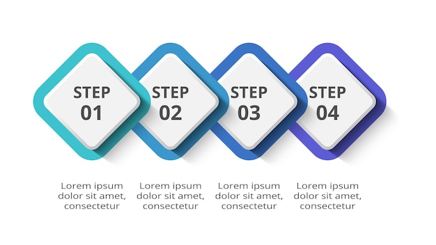 Creative concept for infographic with 4 steps options parts or processes