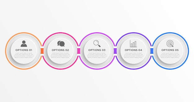 Creative concept for infographic with 5 steps options parts or processes Business data visualization