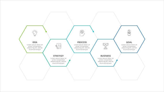 Creative concept for infographic with 5 steps options parts or processes business data visualization