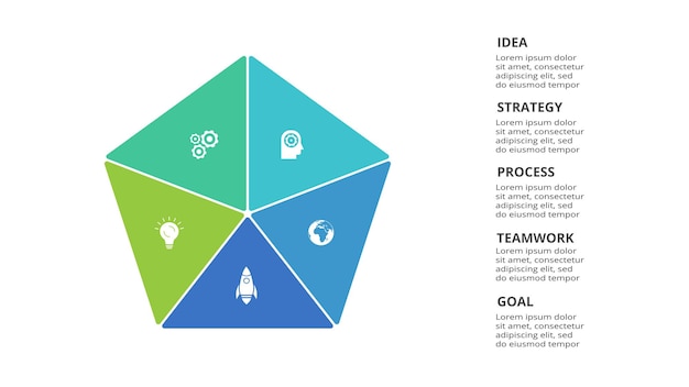 Creative concept for infographic with 5 steps options parts or processes Business data visualization