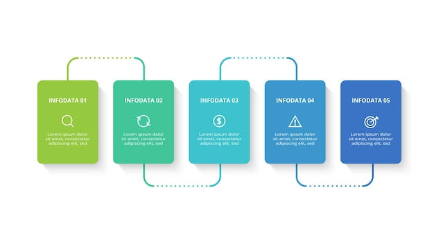 Vector creative concept for infographic with 5 steps options parts or processes business data visualization