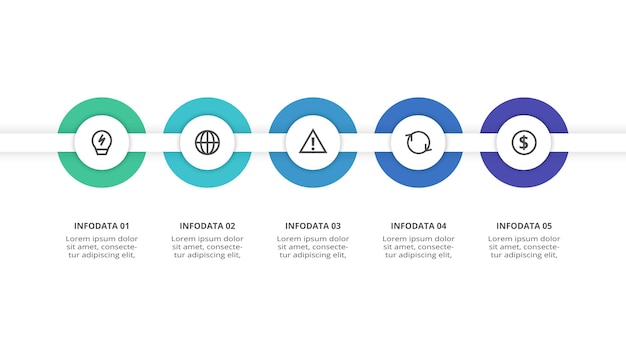 Vector creative concept for infographic with 5 steps options parts or processes business data visualization