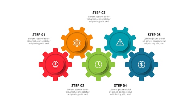Креативная концепция инфографики с 5 шагами вариантов частей или процессов
