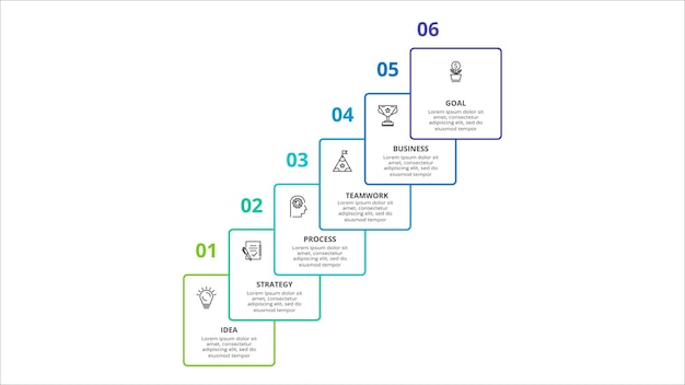 Vector creative concept for infographic with 6 steps options parts or processes business data visualization