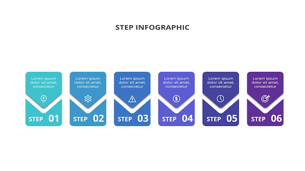 Creative concept for infographic with 6 steps options parts or processes