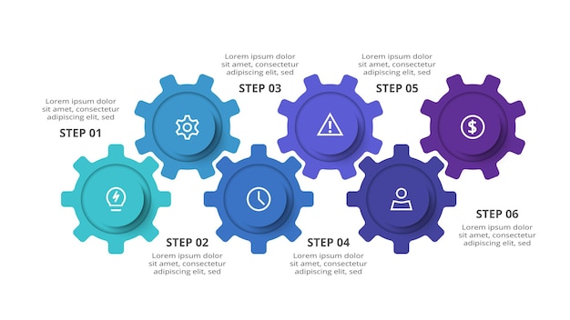 Creative concept for infographic with 6 steps options parts or processes