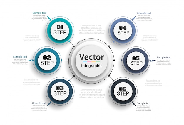 Vector creative concept for infographic with 6 steps