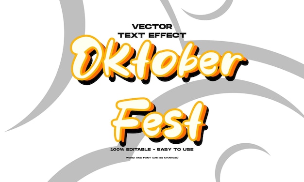 Creative concept oktoberfest editable text effect cartoon style