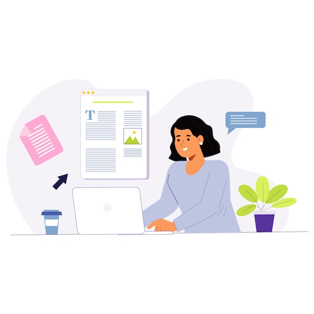 creative content writing illustration for digital marketing projects